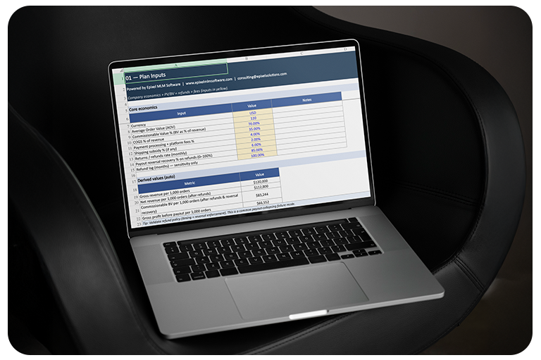 Free MLM Compensation Plan Stress-Test Template