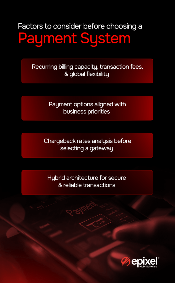 Factors to consider before choosing a payment system