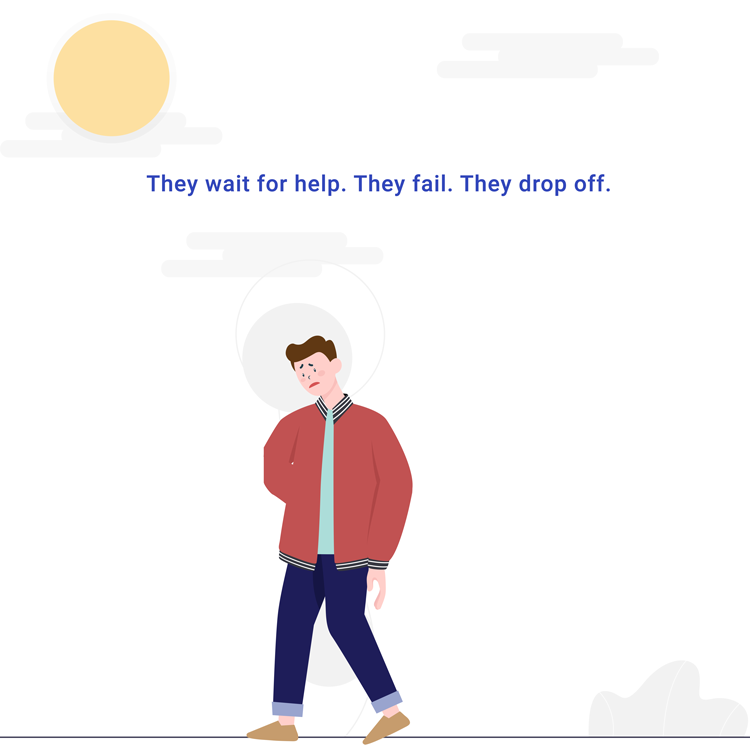 Failing to receive help, they drop off