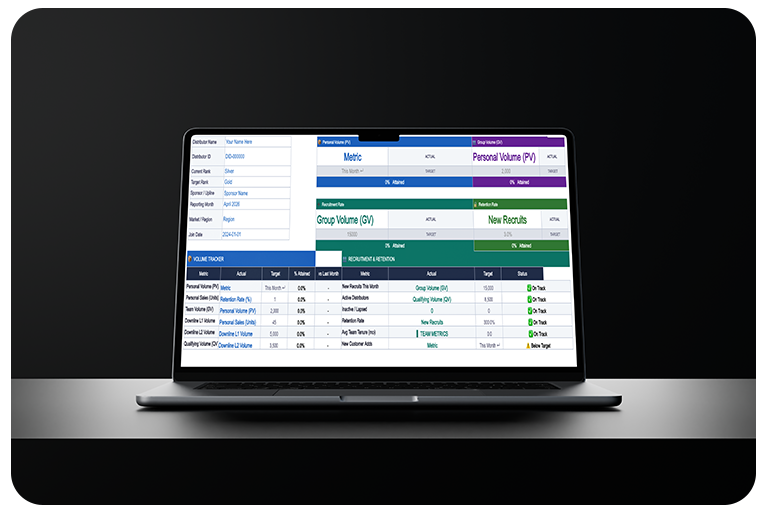 Free MLM Monthly Distributor Performance Dashboard