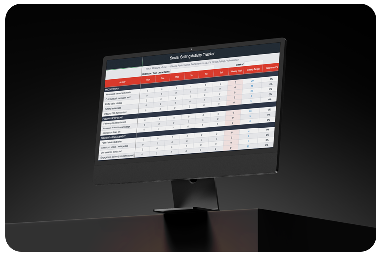 MLM Social Selling Activity Tracker Template