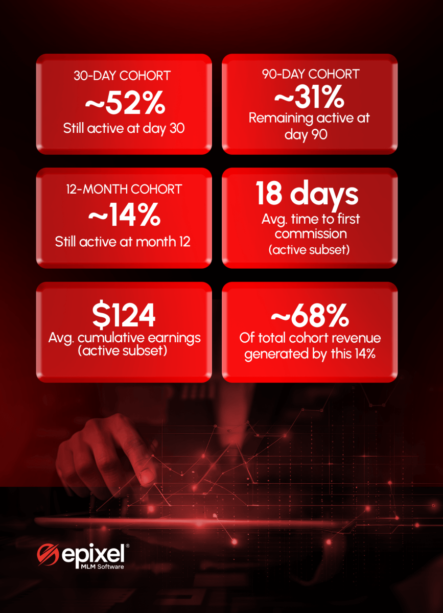 Distributor retention and earnings cohort statistics
