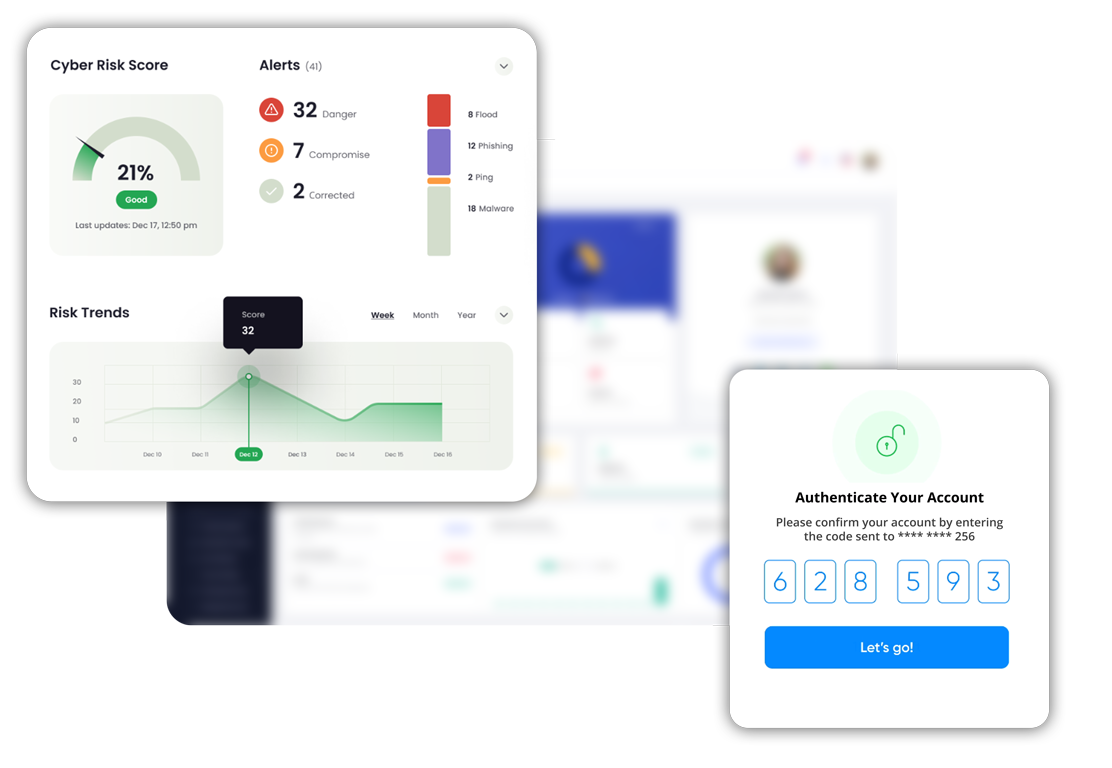 Security analytics dashboard for direct selling