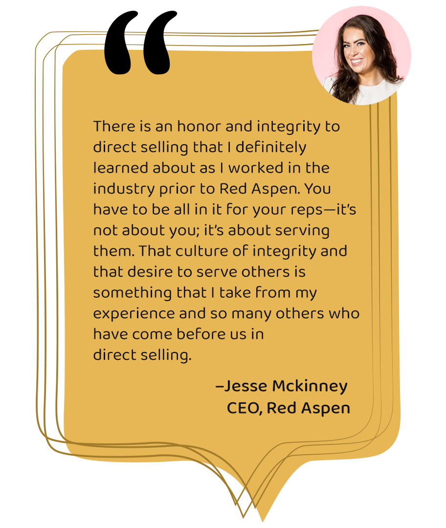 Quote about honor and integrity in direct selling: Jesse Mckinney, Red Aspen