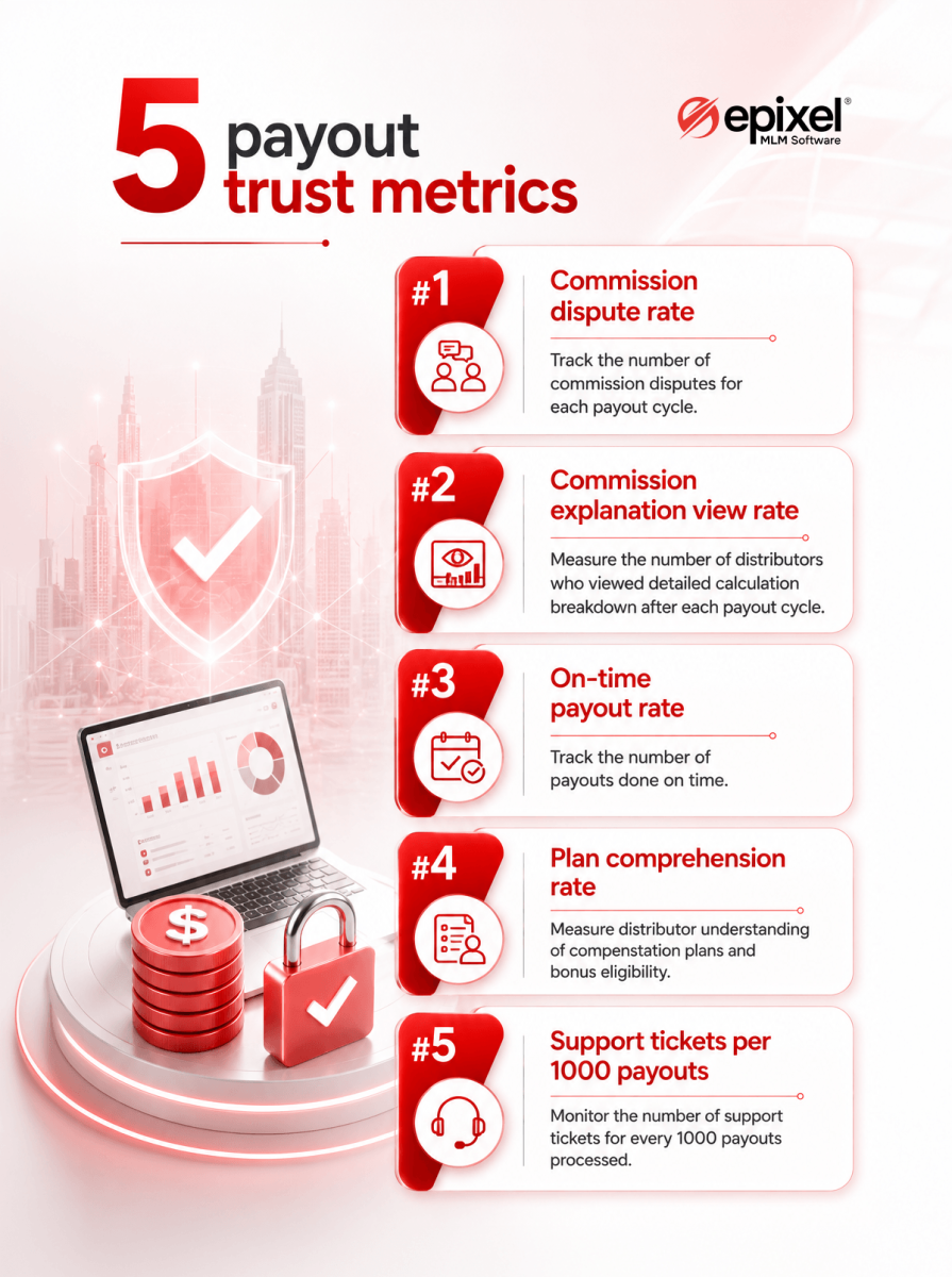 MLM payout trust metrics