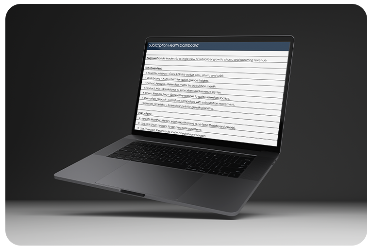 Free MLM Subscription Health Dashboard