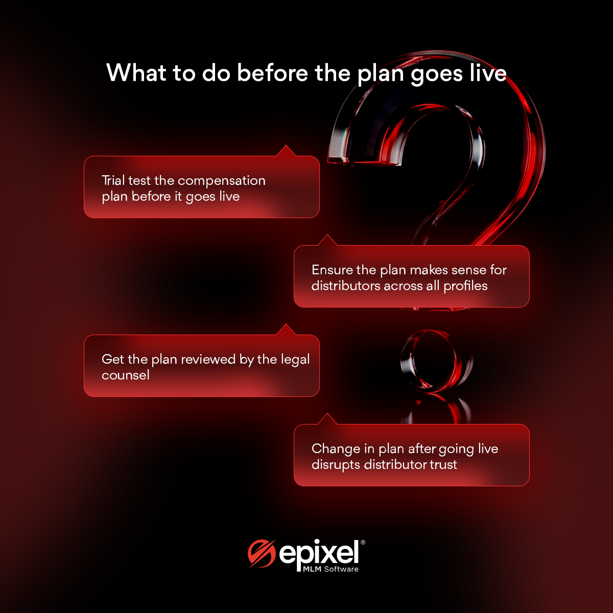 What to do before the plan goes live