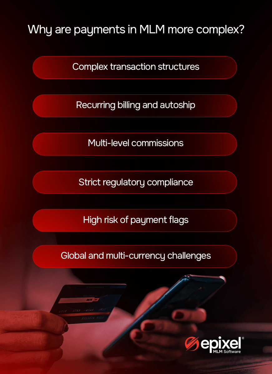 Why are payments in MLM more complex