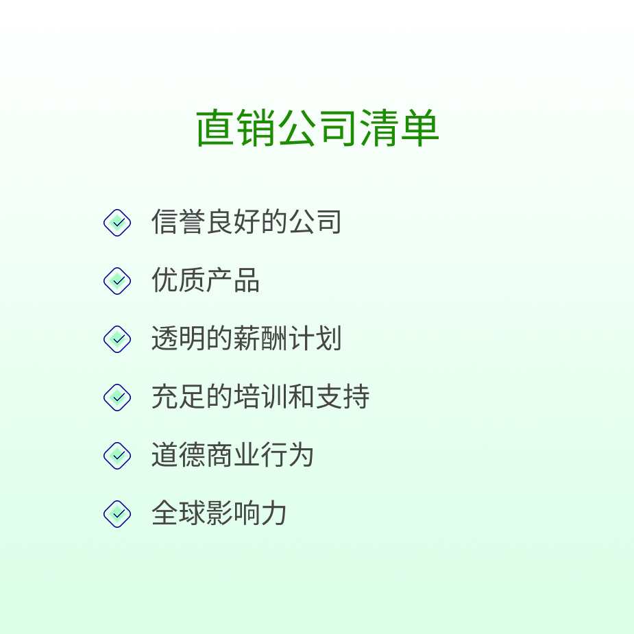 直销公司核对清单